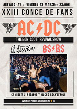 BSRS. Sala El Desv�n (XXIII Concentraci�n de Fans de ACDC)� Arevalo (�vila). 13/03/2026.